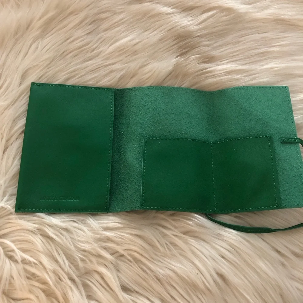 Mark & Graham green leather charger roll up case